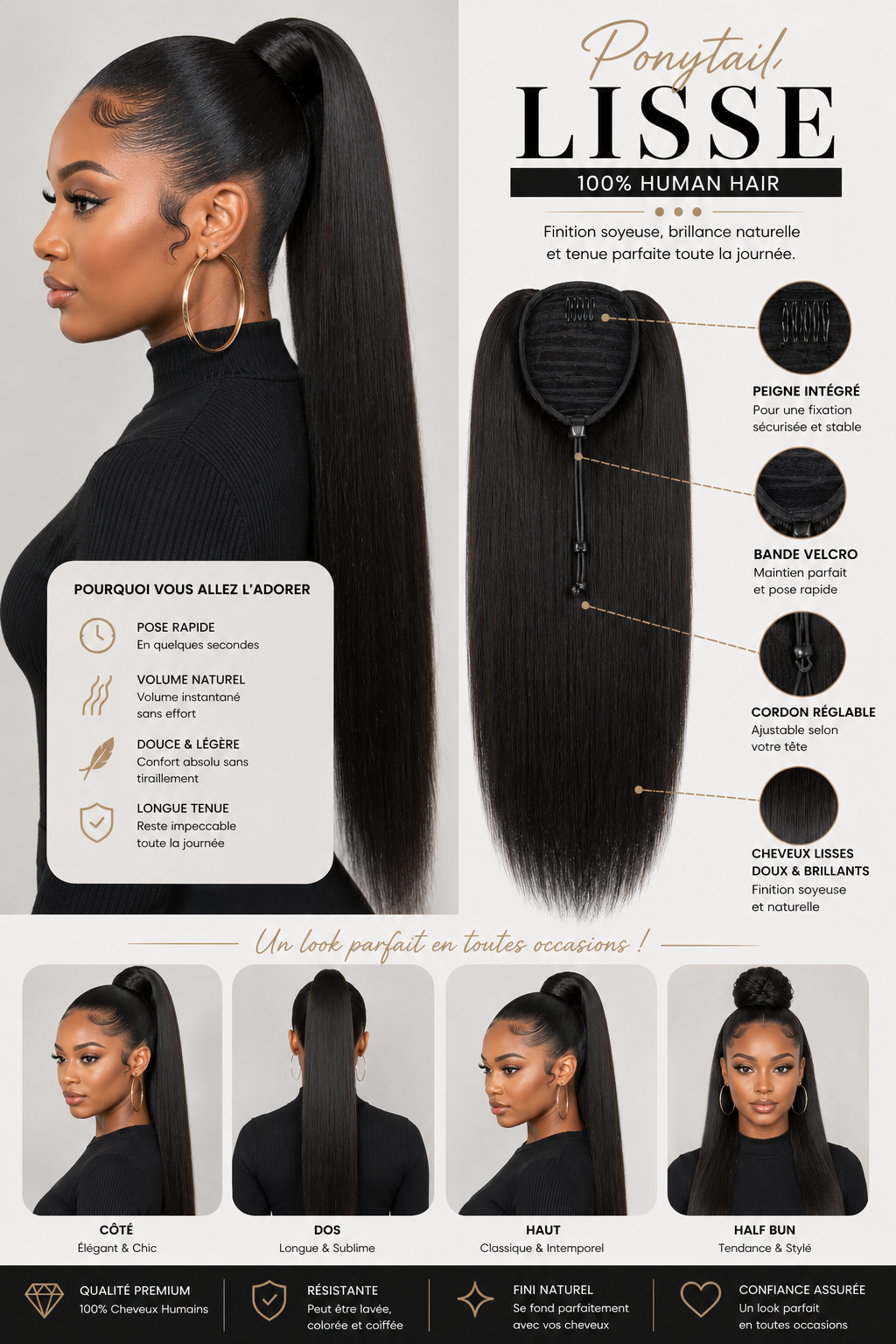 Drawstring ponytail